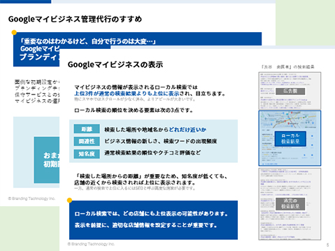 ブランディングテクノロジーでは、Googleビジネスプロフィールの登録代行・運用代行サービスを行っております。