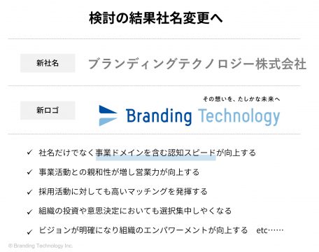 検討の結果社名変更へ