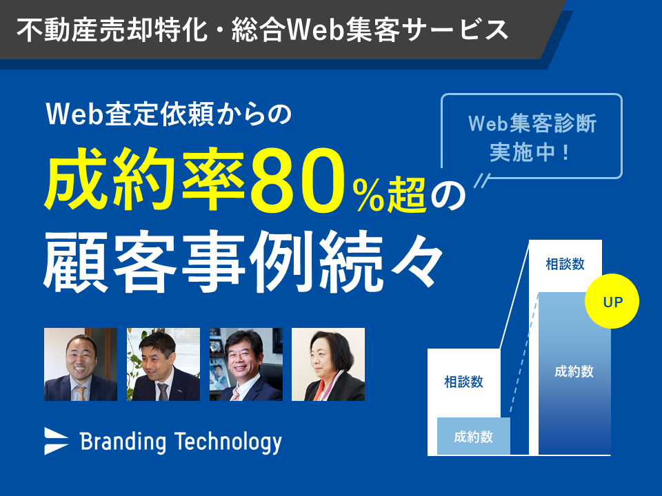 【成約率80%超の顧客事例続々】“集客効率を高める”不動産売却特化・総合Web集客サービス～集客効率チェックシート収録～