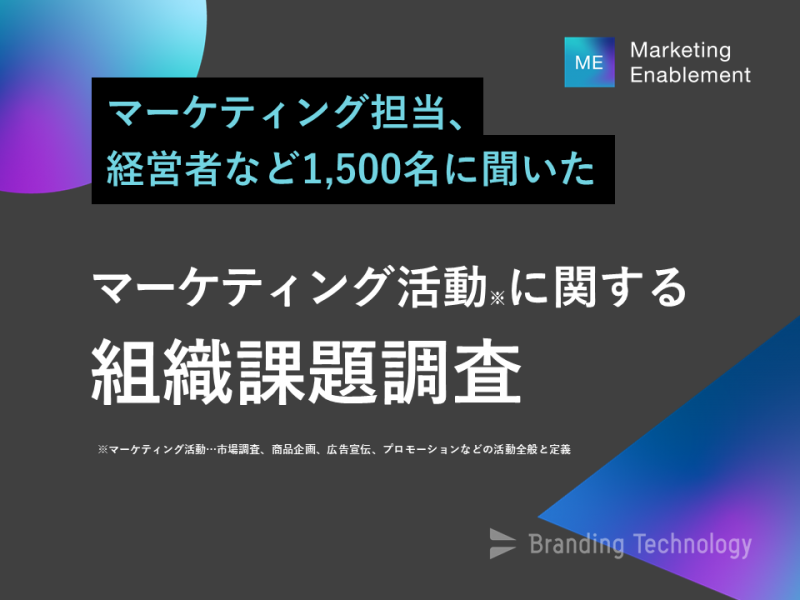 経営者、マーケターなど1,500名を対象とした「マーケティング活動に関する組織課題調査」