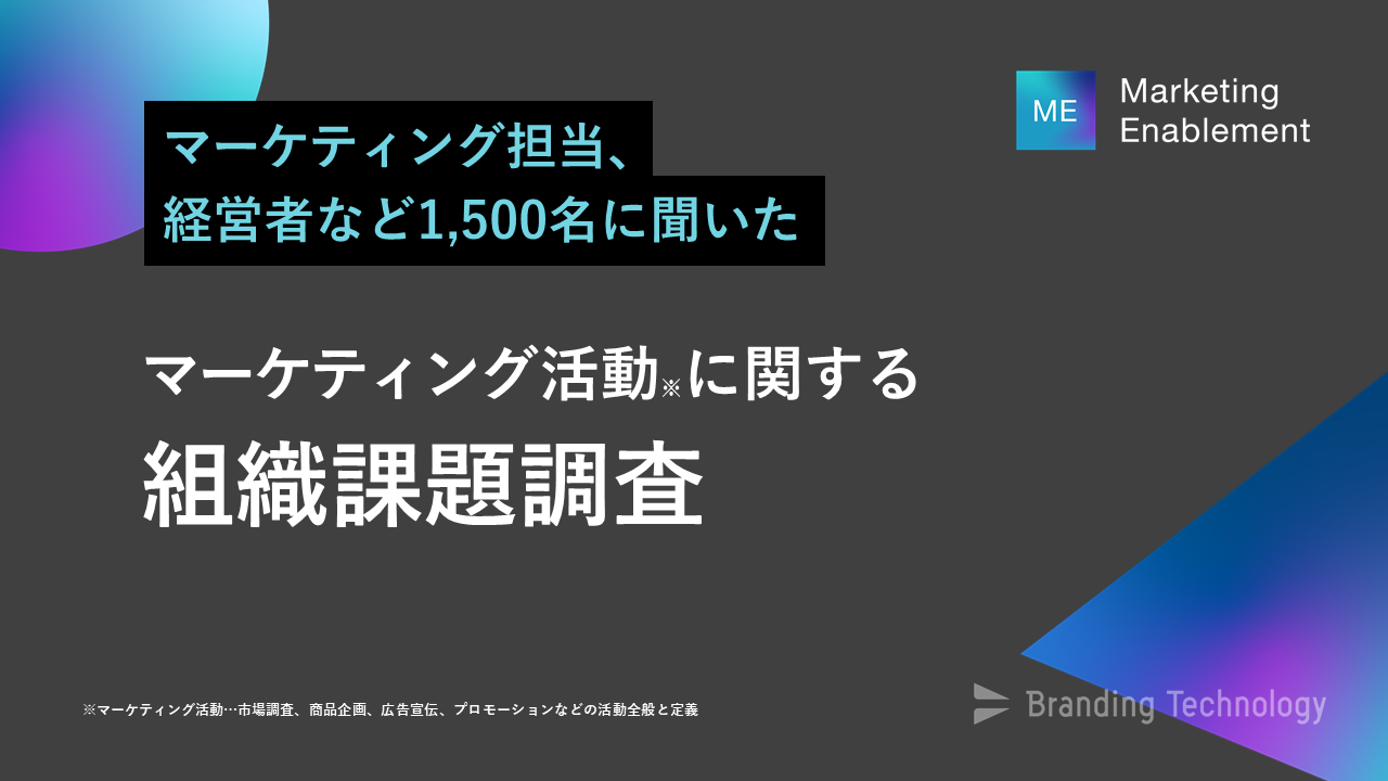 経営者、マーケターなど1,500名を対象に「マーケティング活動に関する組織課題調査」を実施。課題を特定した調査レポートを公開。